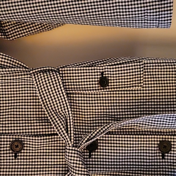 Lands End Black and White Checker Raincoat - Picture 4 of 8